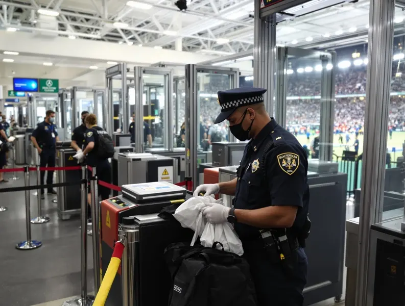 M&G Security screening guests at a sporting event