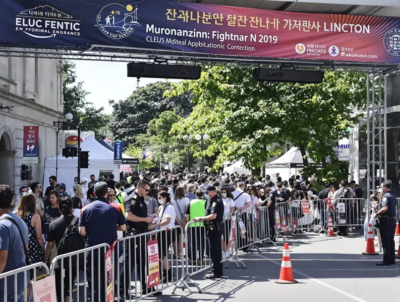 M&G Security checking tickets at a major event