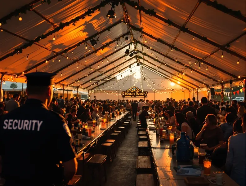 M&G Security watching over the Oktoberfest beer tent crowd