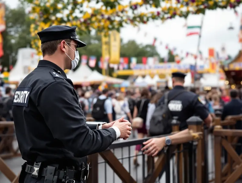 M&G Security guard checking wristbands at Oktoberfest
