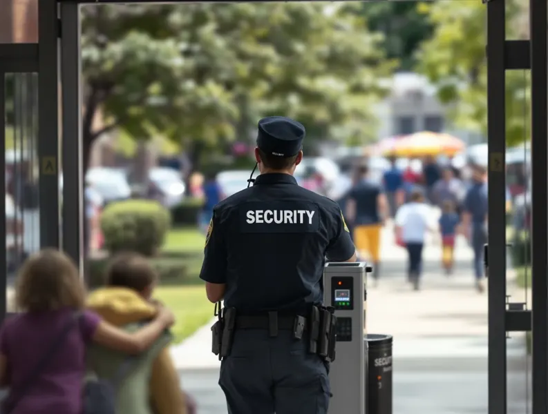 M&G Security monitoring a school event entrance