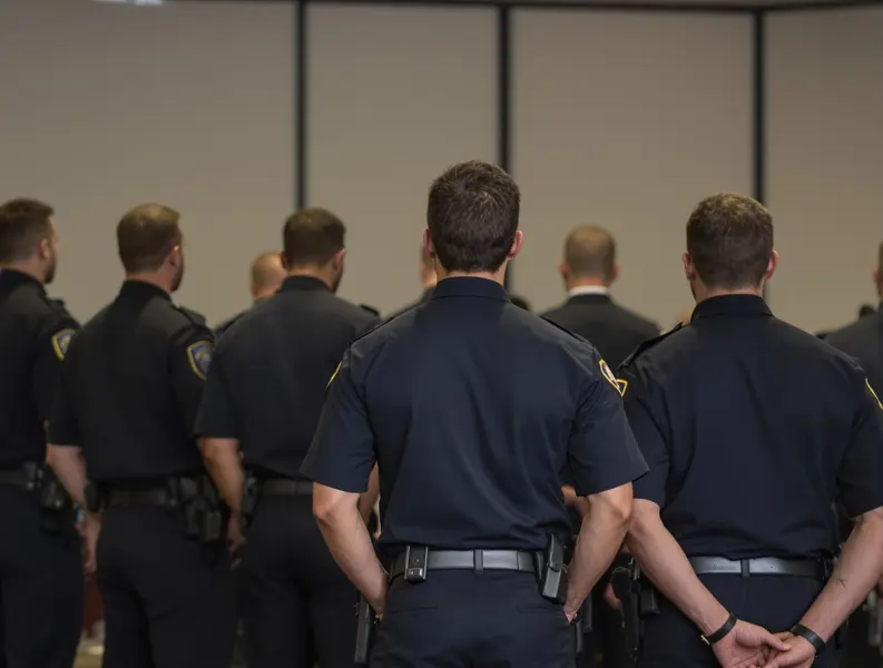 M&G Security team standing at attention
