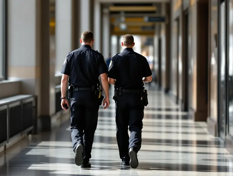 M&G Security officers walking a patrol together